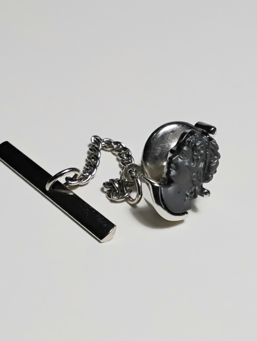 Vintage Swank Cameo Tie Tack